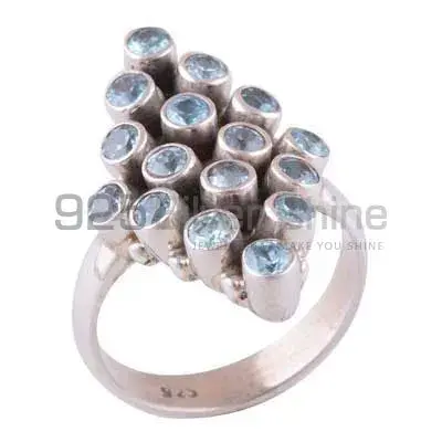 925 Sterling Silver Handmade Rings In Blue Topaz Gemstone Jewelry 925SR3406_0