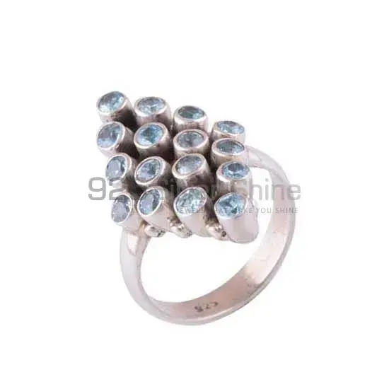 Best Design 925 Sterling Silver Handmade Rings In Blue Topaz Gemstone Jewelry 925SR3406_0