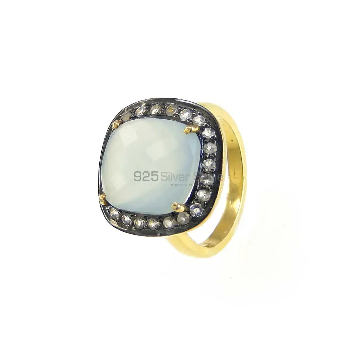 925 Sterling Silver Handmade Rings In Chalcedony Gemstone Jewelry 925SR3800_0