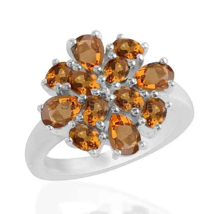 Best Design 925 Sterling Silver Handmade Rings Manufacturer In Citrine Gemstone Jewelry 925SR1735