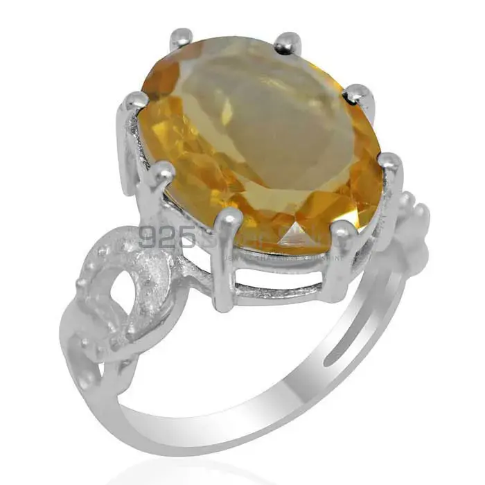 Sterling Silver Citrine Cut Stone Prong Rings 925SR1881