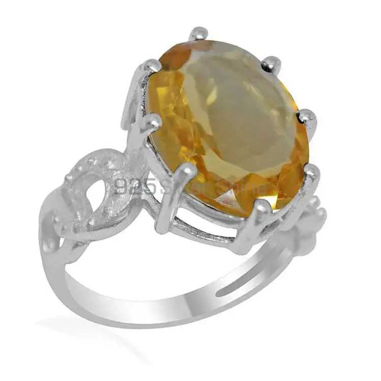 Sterling Silver Citrine Cut Stone Prong Rings 925SR1881_0