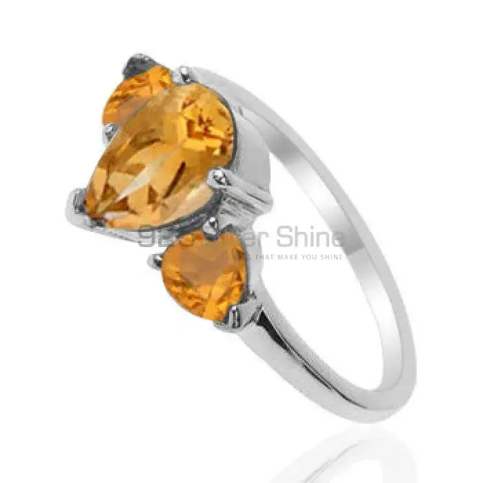 925 Sterling Silver Handmade Rings In Citrine Gemstone Jewelry 925SR2039_0