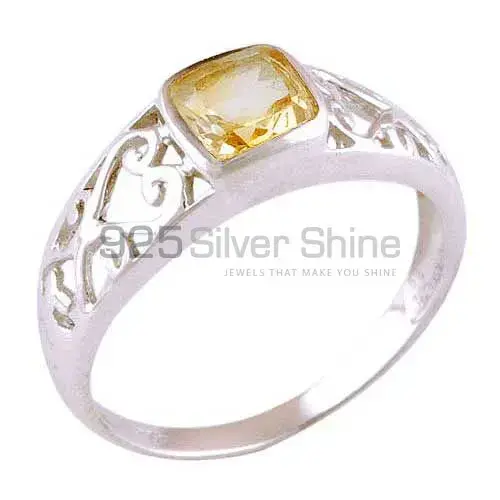Faceted Citrine Gemstone Silver Rings Jewelry 925SR4073