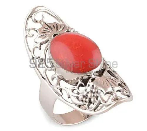 925 Sterling Silver Handmade Rings In Coral Gemstone Jewelry 925SR2917