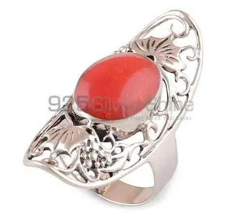 Best Design 925 Sterling Silver Handmade Rings Manufacturer In Coral Gemstone Jewelry 925SR2917_0