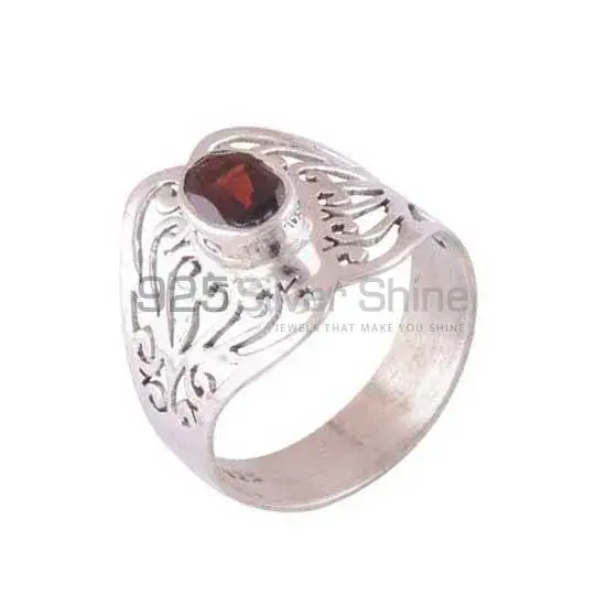 Faceted Garnet Sterling Silver Engagement Rings 925SR3564