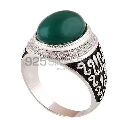 Best Design 925 Sterling Silver Handmade Rings Manufacturer In Green Onyx Gemstone Jewelry 925SR3994