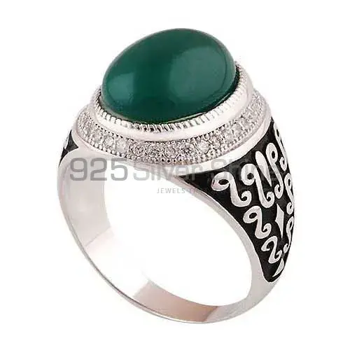 925 Sterling Silver Handmade Rings In Green Onyx Gemstone Jewelry 925SR3994_0
