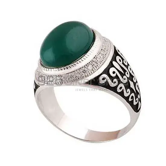 Best Design 925 Sterling Silver Handmade Rings Manufacturer In Green Onyx Gemstone Jewelry 925SR3994_0