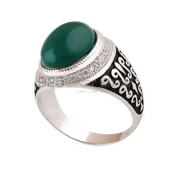 925 Sterling Silver Handmade Rings In Green Onyx Gemstone Jewelry 925SR3994_1