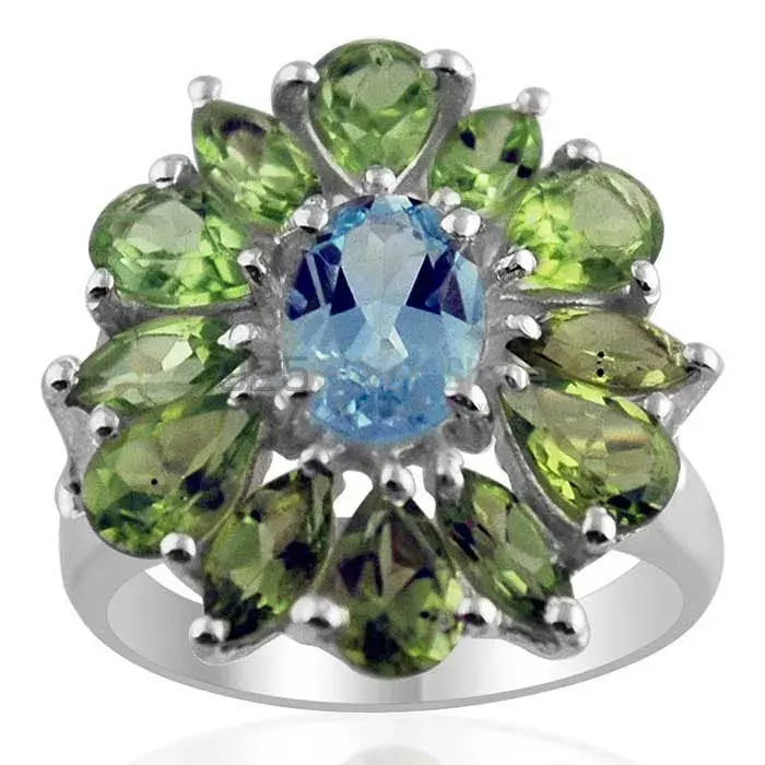 925 Sterling Silver Handmade Rings In Multi Gemstone Jewelry 925SR1419