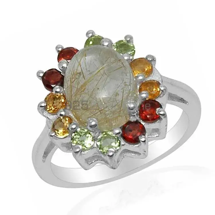 925 Sterling Silver Handmade Rings In Multi Gemstone Jewelry 925SR1498_1