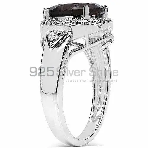 925 Sterling Silver Rings In Smoky Quartz Gemstone Jewelry 925SR3075_1
