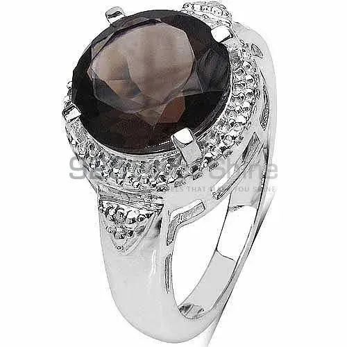 Best Design 925 Sterling Silver Rings Manufacturer In Smoky Quartz Gemstone Jewelry 925SR3075_1