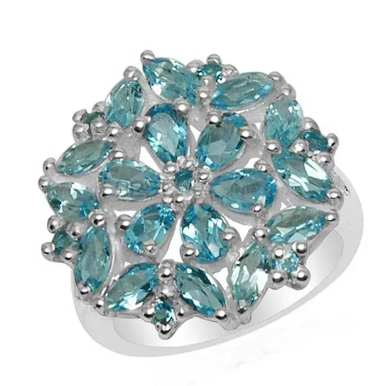 925 Sterling Silver Handmade Rings In Blue Topaz Gemstone Jewelry 925SR1587_1