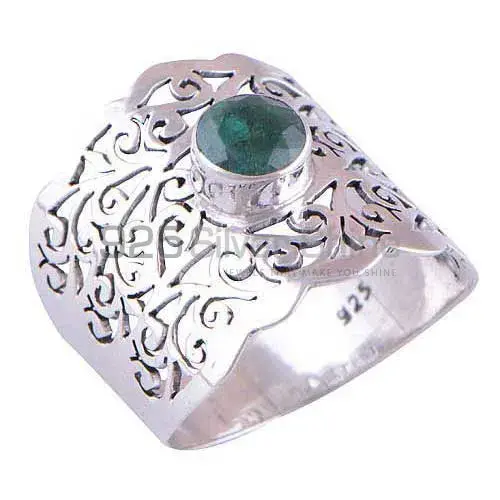 925 Sterling Silver Handmade Rings In Dyrd Emerald Gemstone Jewelry 925SR4083