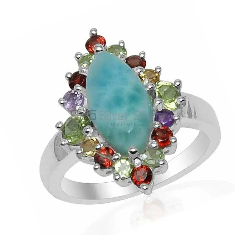 925 Sterling Silver Handmade Rings In Multi Gemstone Jewelry 925SR1508_1