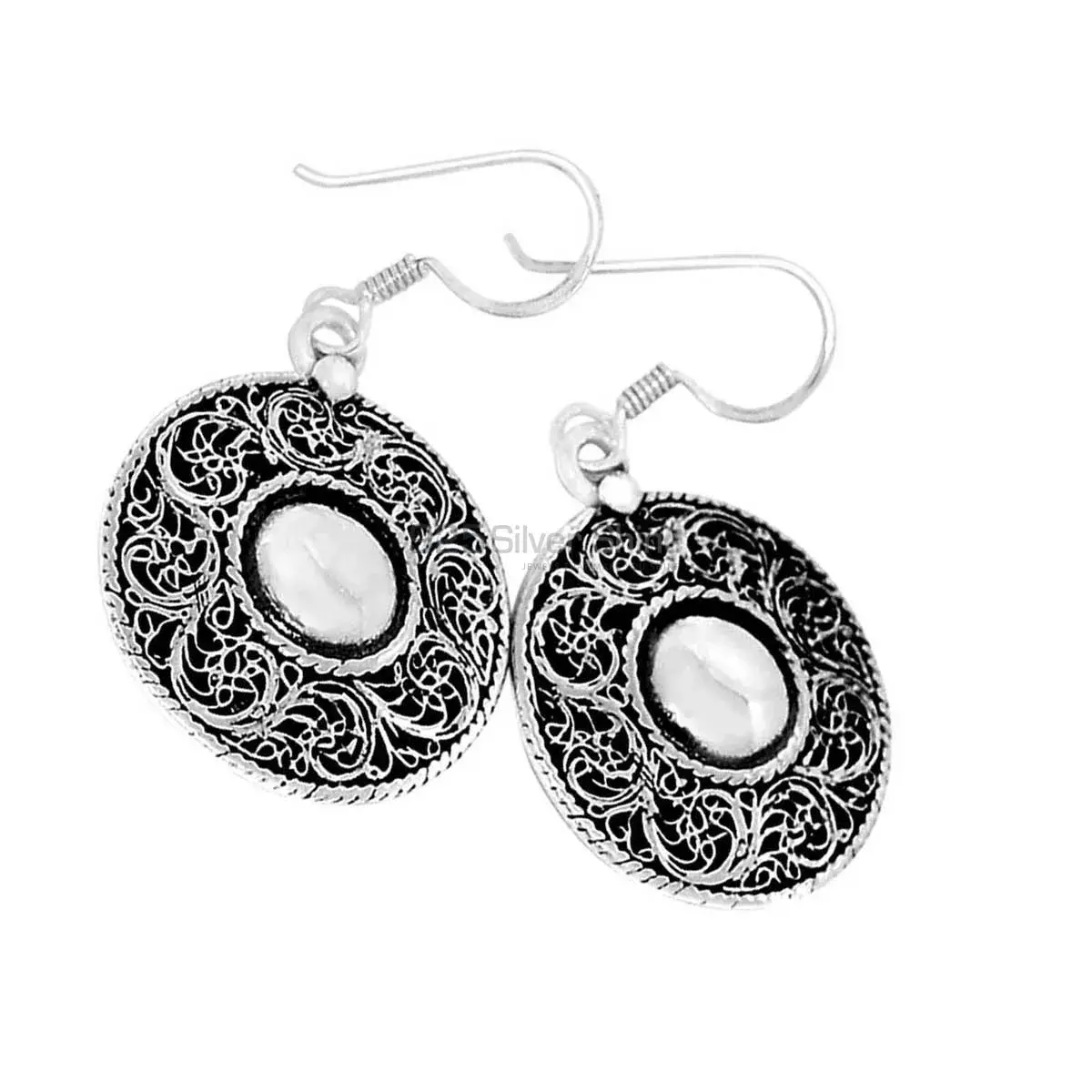 925 Sterling Silver Oxidized Handmade Earrings 925SE2880_4