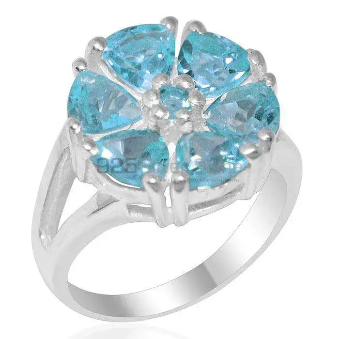 925 Sterling Silver Rings In Blue Topaz Gemstone Jewelry 925SR2192