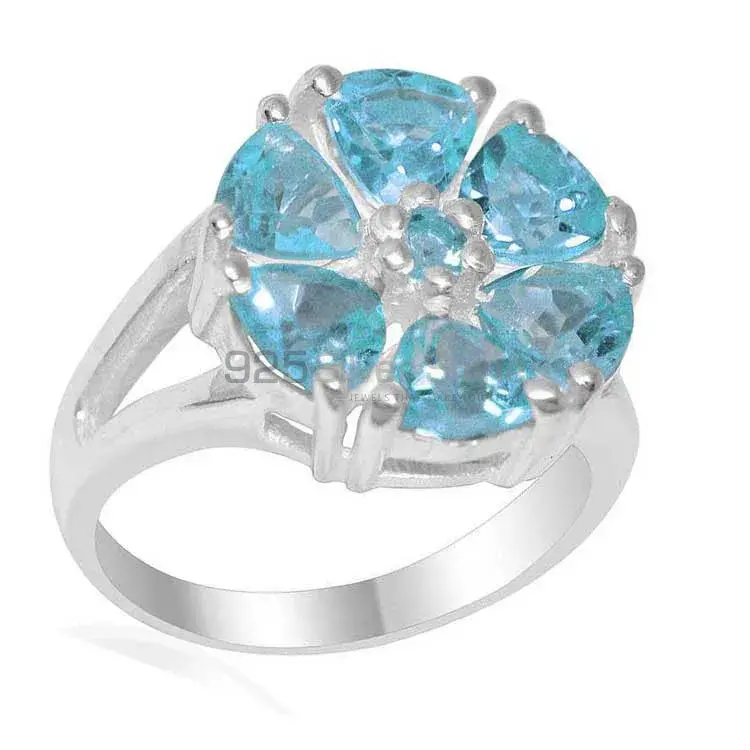 925 Sterling Silver Rings In Blue Topaz Gemstone Jewelry 925SR2192_0