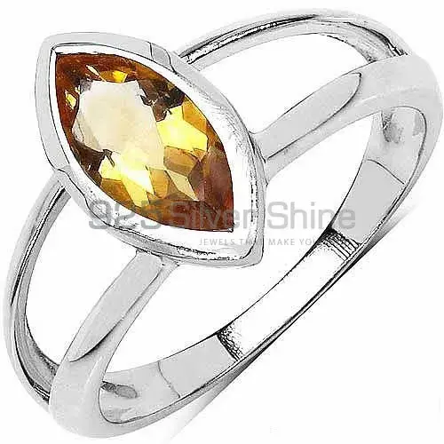 Sterling Silver Citrine Cut Stone Wrap Ring 925SR3070