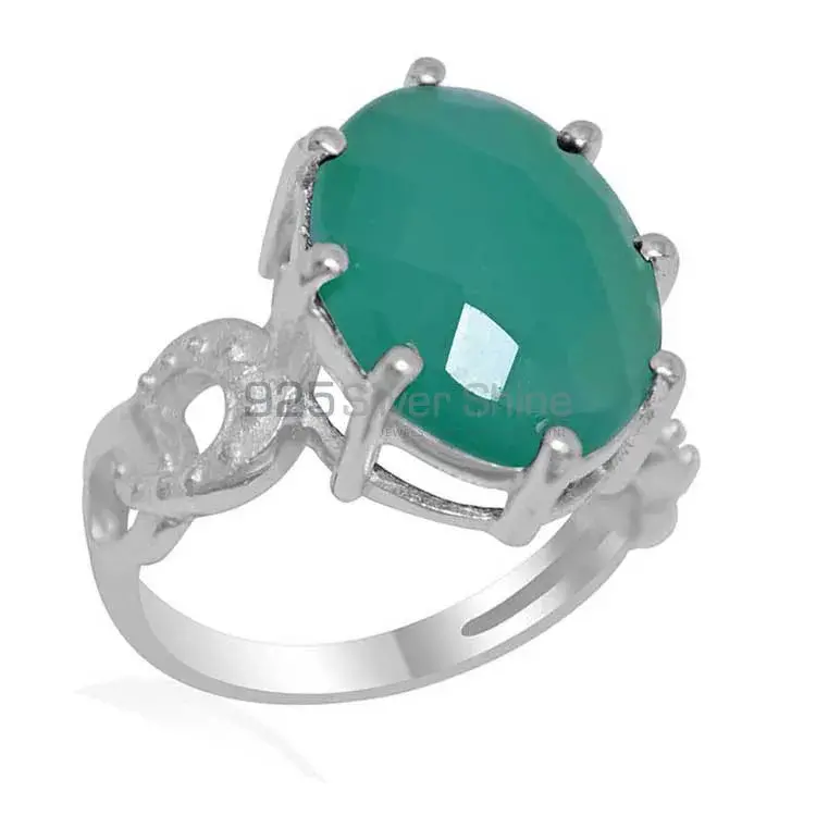 Best Design 925 Sterling Silver Rings In Green Chalcedony Gemstone Jewelry 925SR1876_0