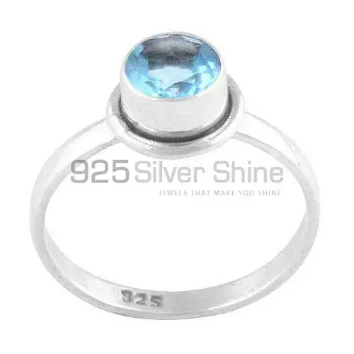 Best Design 925 Sterling Silver Rings Wholesaler In Blue Topaz Gemstone Jewelry 925SR3490