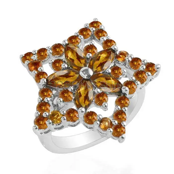 Best Design 925 Sterling Silver Rings Wholesaler In Citrine Gemstone Jewelry 925SR1740