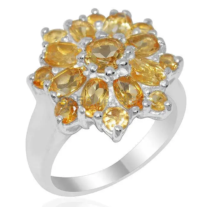 Best Design 925 Sterling Silver Rings Wholesaler In Citrine Gemstone Jewelry 925SR2044