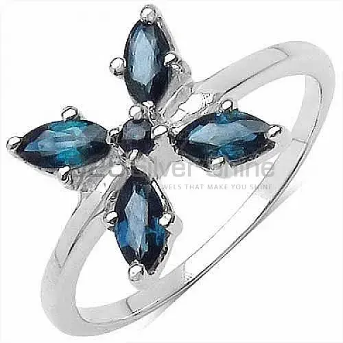 Best Design 925 Sterling Silver Rings Wholesaler In Dyed Blue Sapphire Gemstone Jewelry 925SR3253