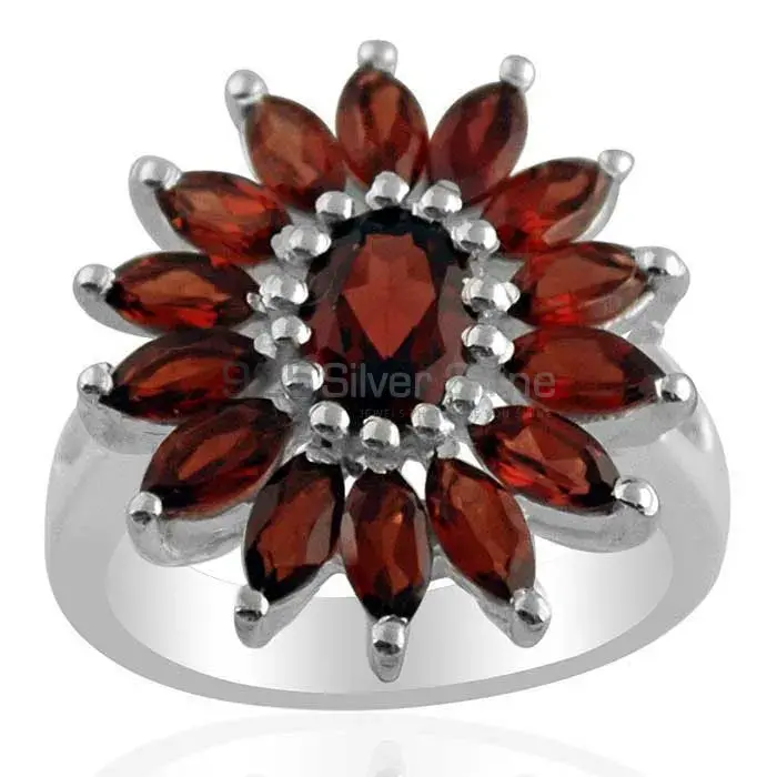 Best Design 925 Sterling Silver Rings Wholesaler In Garnet Gemstone Jewelry 925SR1424
