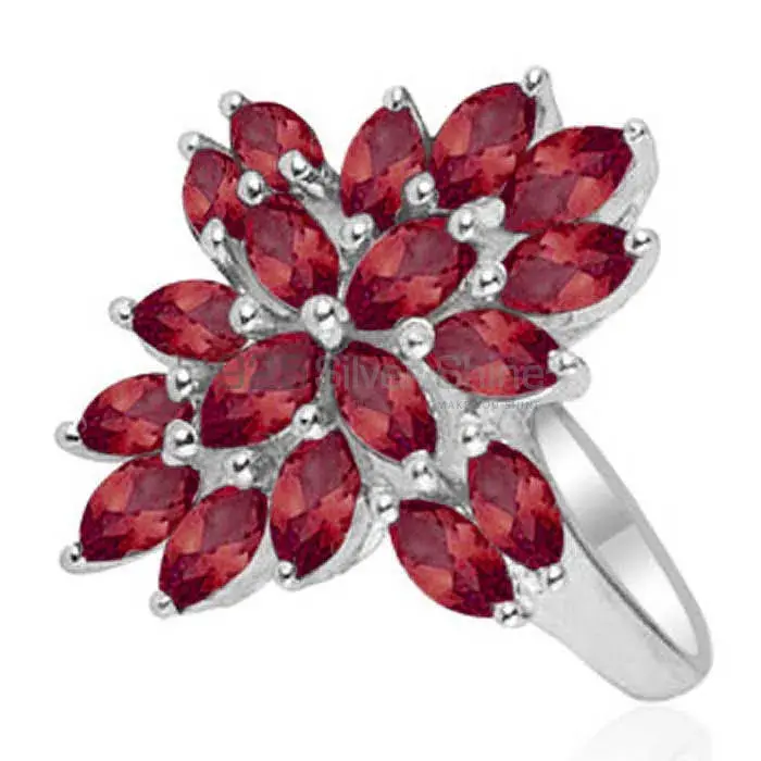 Best Design 925 Sterling Silver Rings Wholesaler In Garnet Gemstone Jewelry 925SR1819