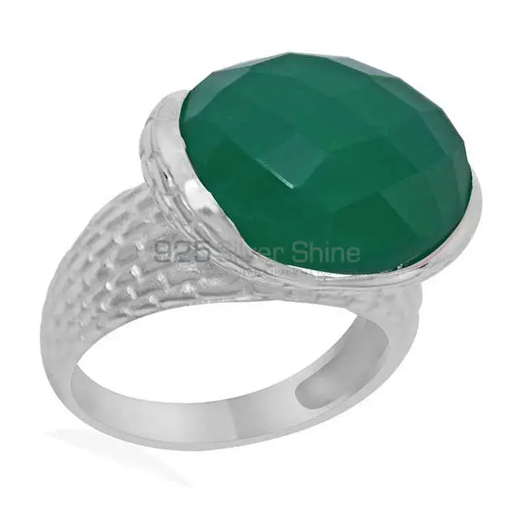 Best Design 925 Sterling Silver Rings Wholesaler In Green Onyx Gemstone Jewelry 925SR1886_0