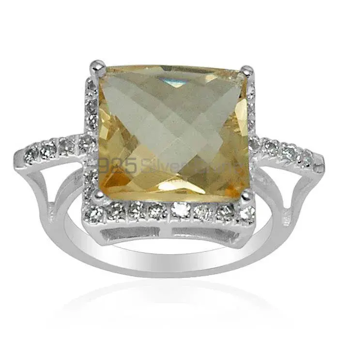Best Design 925 Sterling Silver Rings Wholesaler In Lemon Quartz Gemstone Jewelry 925SR1503