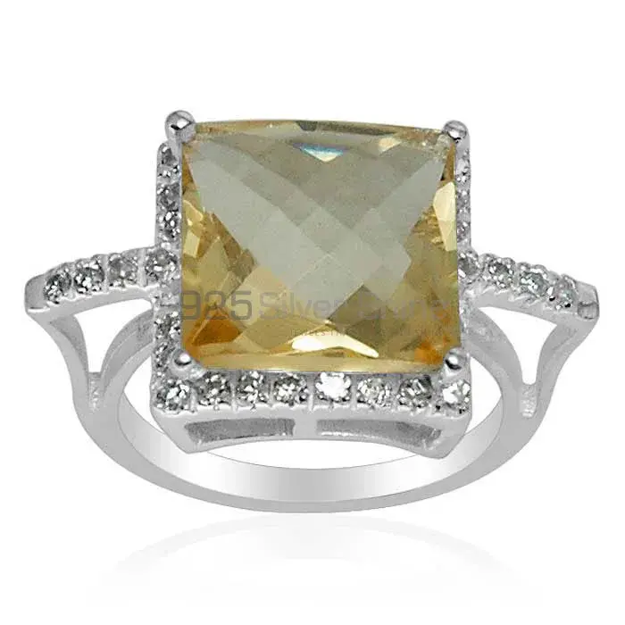 925 Sterling Silver Rings In Lemon Quartz Gemstone Jewelry 925SR1503_0