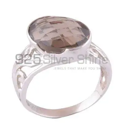 Best Design 925 Sterling Silver Rings Wholesaler In Smoky Quartz Gemstone Jewelry 925SR3569