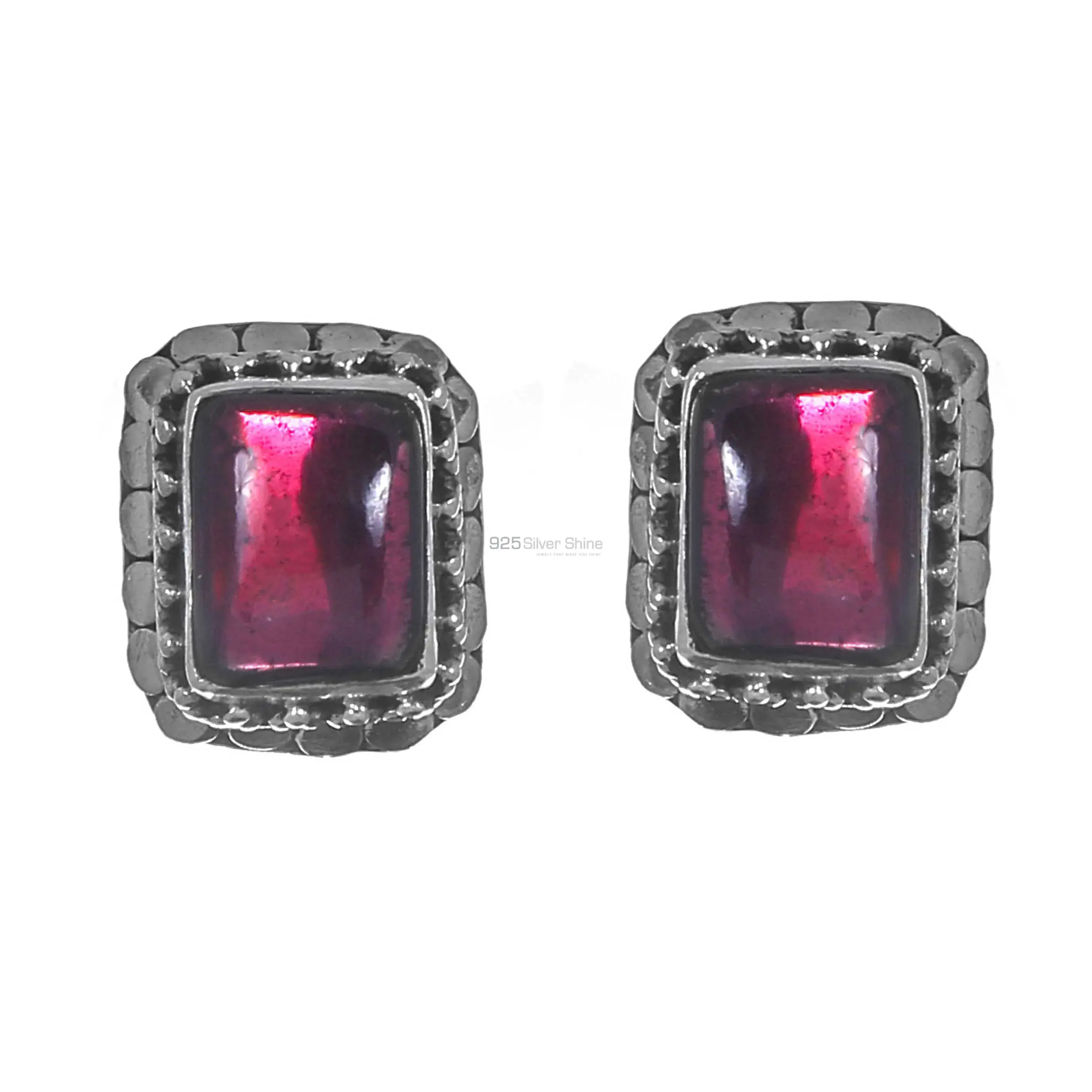 Garnet Gemstone Pair Earring In 925 Sterling Silver Jewelry 925SE184