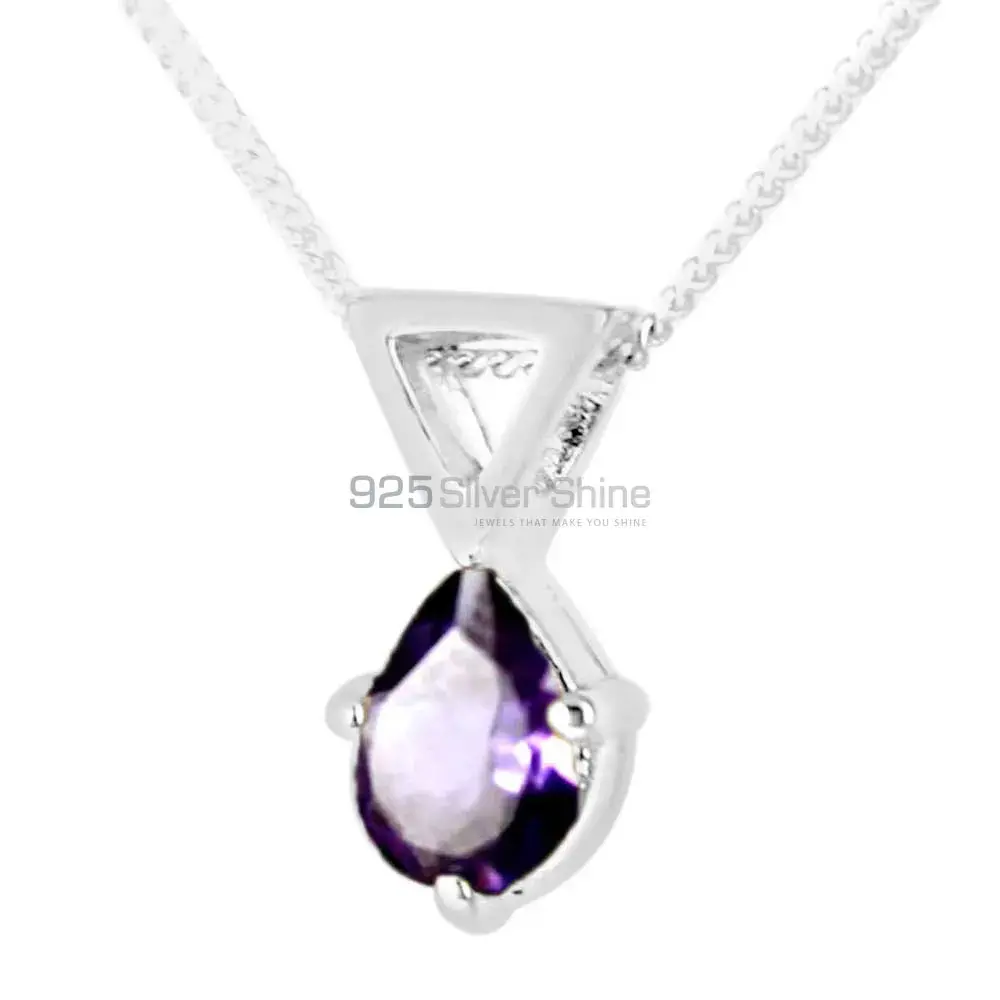 925 Fine Silver Pendants In Amethyst Gemstone Jewelry 925SP249-2