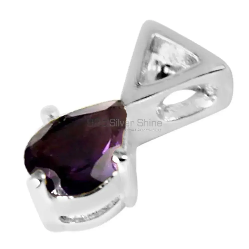 925 Fine Silver Pendants In Amethyst Gemstone Jewelry 925SP249-2_0