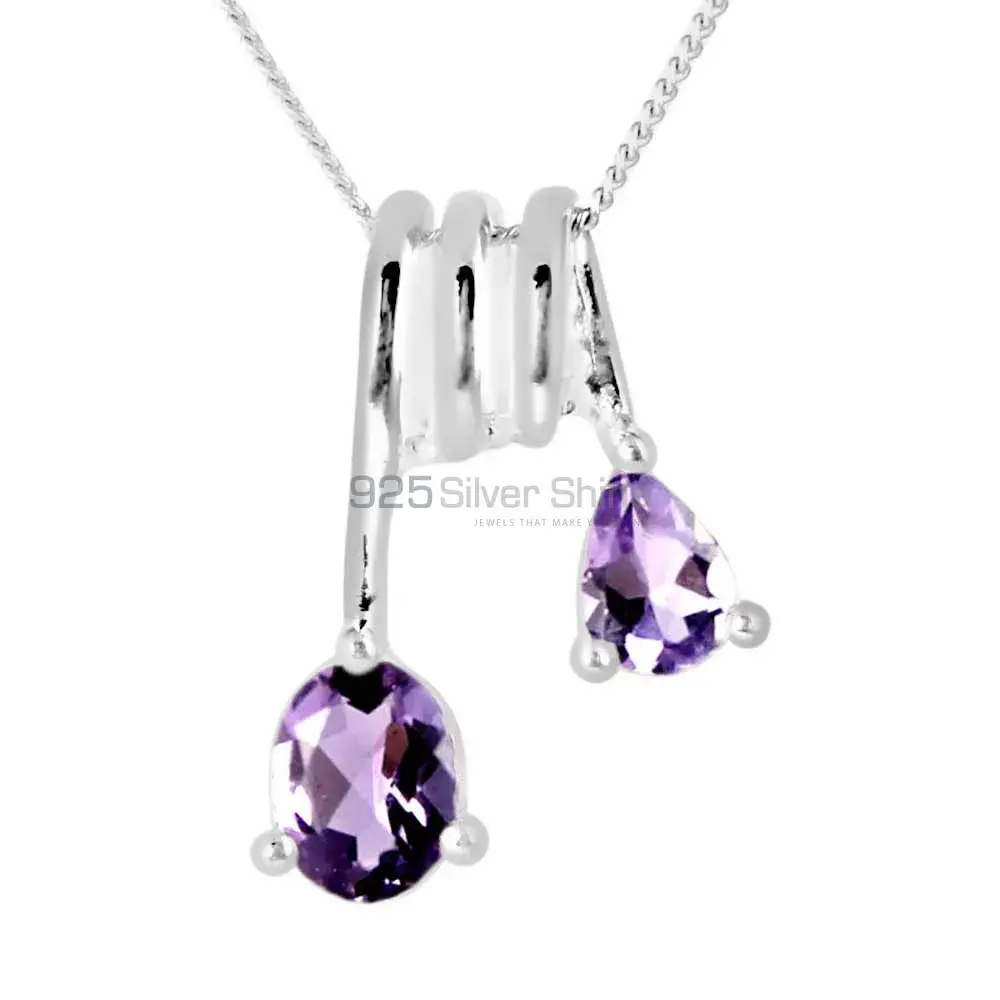 Best Price 925 Fine Silver Pendants Suppliers In Amethyst Gemstone Jewelry 925SP264-5