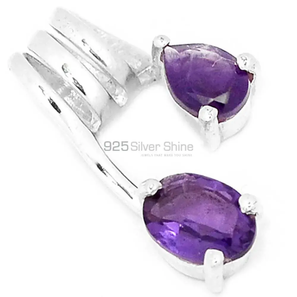 925 Fine Silver Pendants In Amethyst Gemstone Jewelry 925SP264-5_0