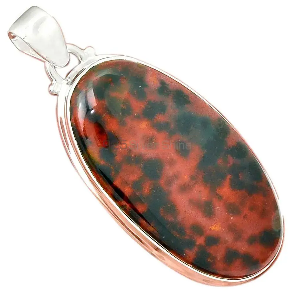 Best Price 925 Fine Silver Pendants Suppliers In Blood Stone Gemstone Jewelry 925SP165_10