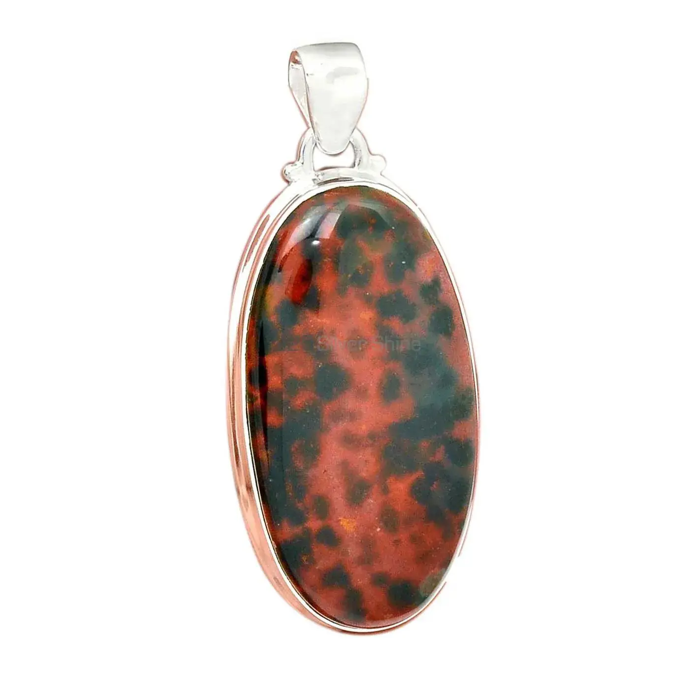 Best Price 925 Fine Silver Pendants Suppliers In Blood Stone Gemstone Jewelry 925SP165_8