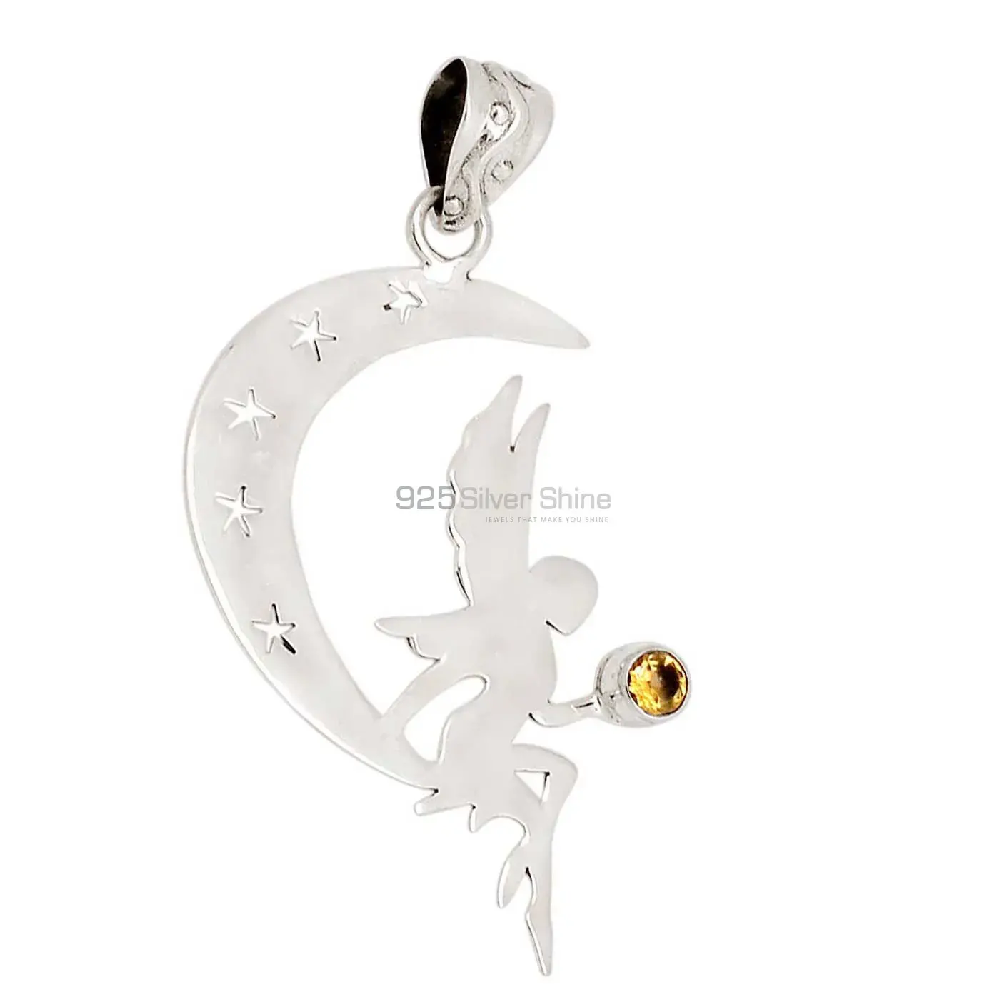 925 Fine Silver Pendants In Citrine Gemstone Jewelry 925SP114-3_1
