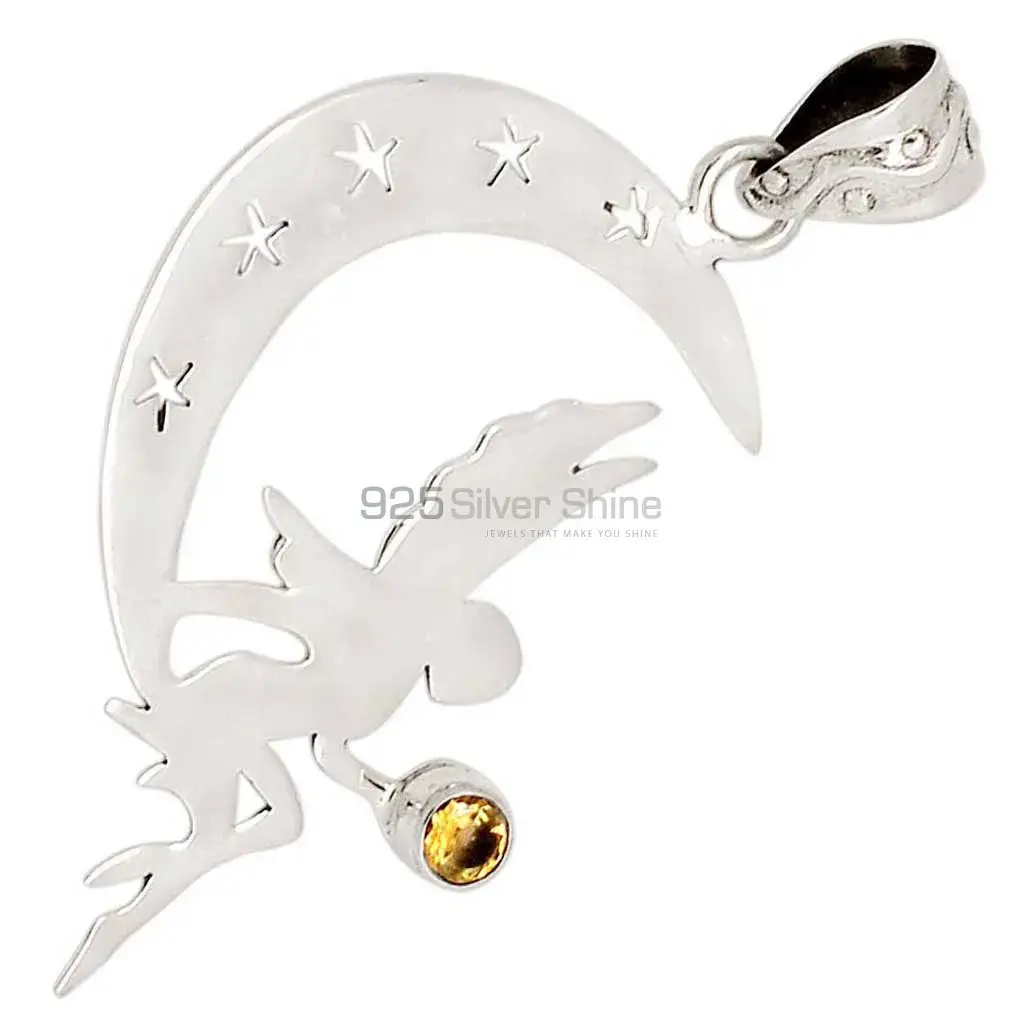 925 Fine Silver Pendants In Citrine Gemstone Jewelry 925SP114-3_2