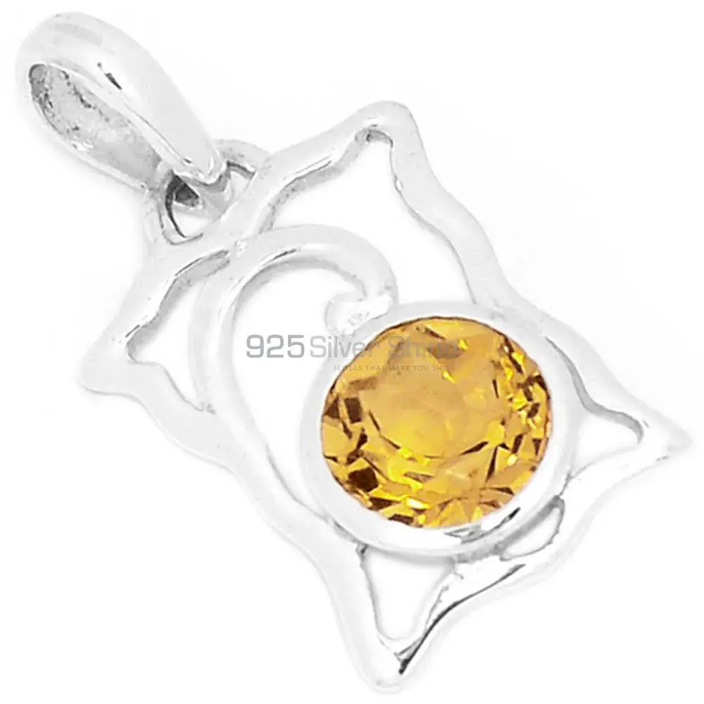Best Price 925 Fine Silver Pendants Suppliers In Citrine Gemstone Jewelry 925SP281-4