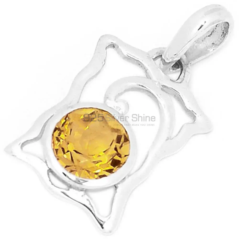 925 Fine Silver Pendants In Citrine Gemstone Jewelry 925SP281-4_0