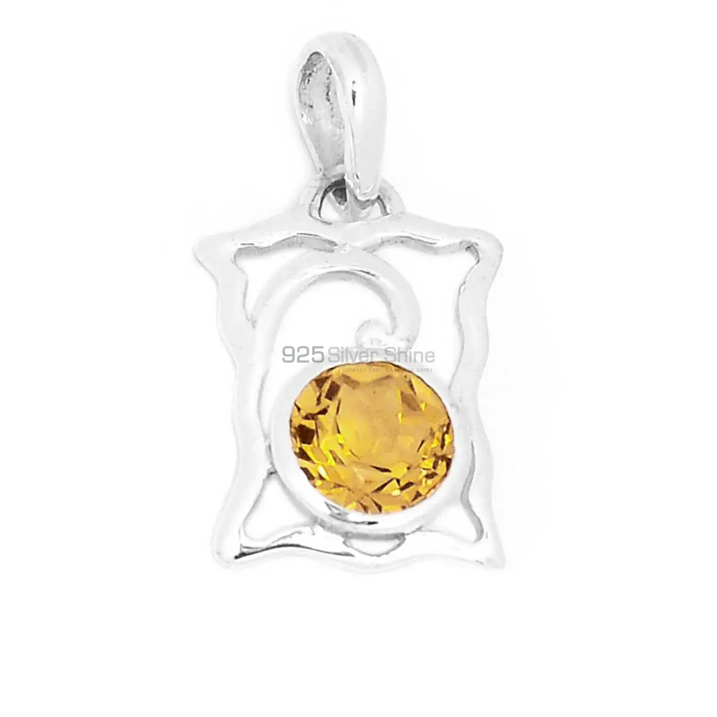 925 Fine Silver Pendants In Citrine Gemstone Jewelry 925SP281-4_1