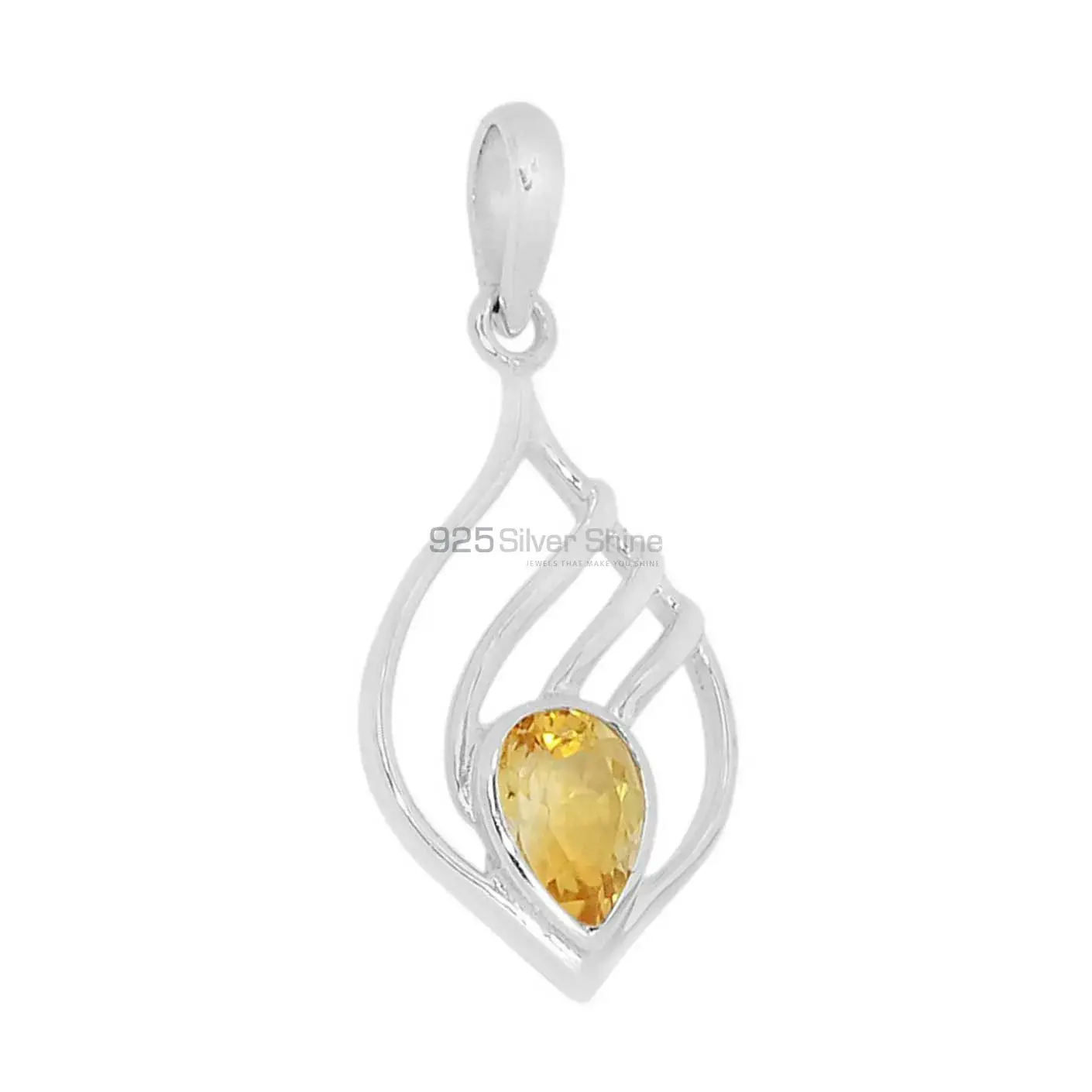 925 Fine Silver Pendants In Citrine Gemstone Jewelry 925SSP346-1_1